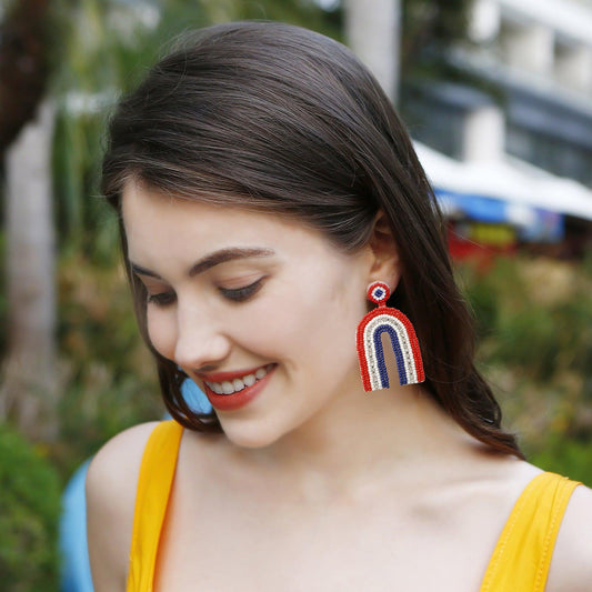 Stainless Steel Bead Geometric Dangle Earrings Carauana Store