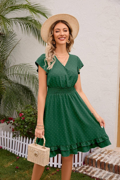 Swiss Dot Cap Sleeve Dress Carauana Store