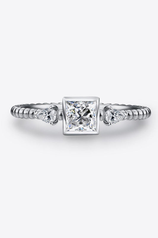 Moissanite Square Shape 925 Sterling Silver Ring Carauana Store