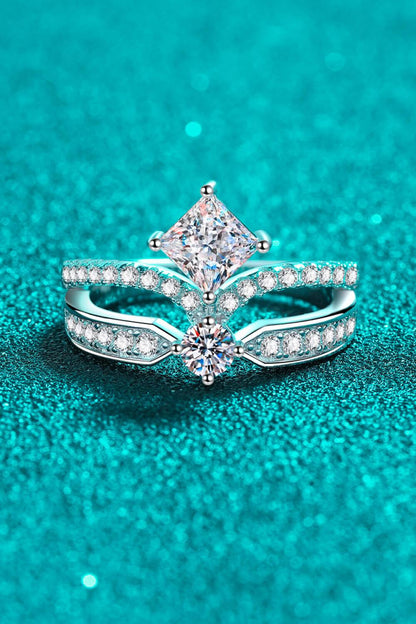 925 Sterling Silver Moissanite Crown Ring Carauana Store