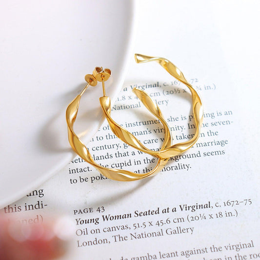 Titanium Steel C-Hoop Earrings Carauana Store