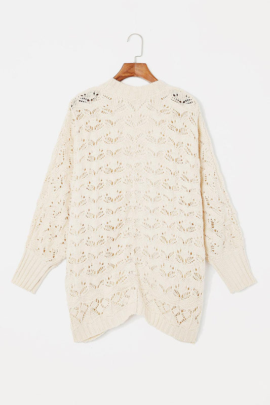 Plus Size Open Front Long Sleeve Cardigan Carauana Store