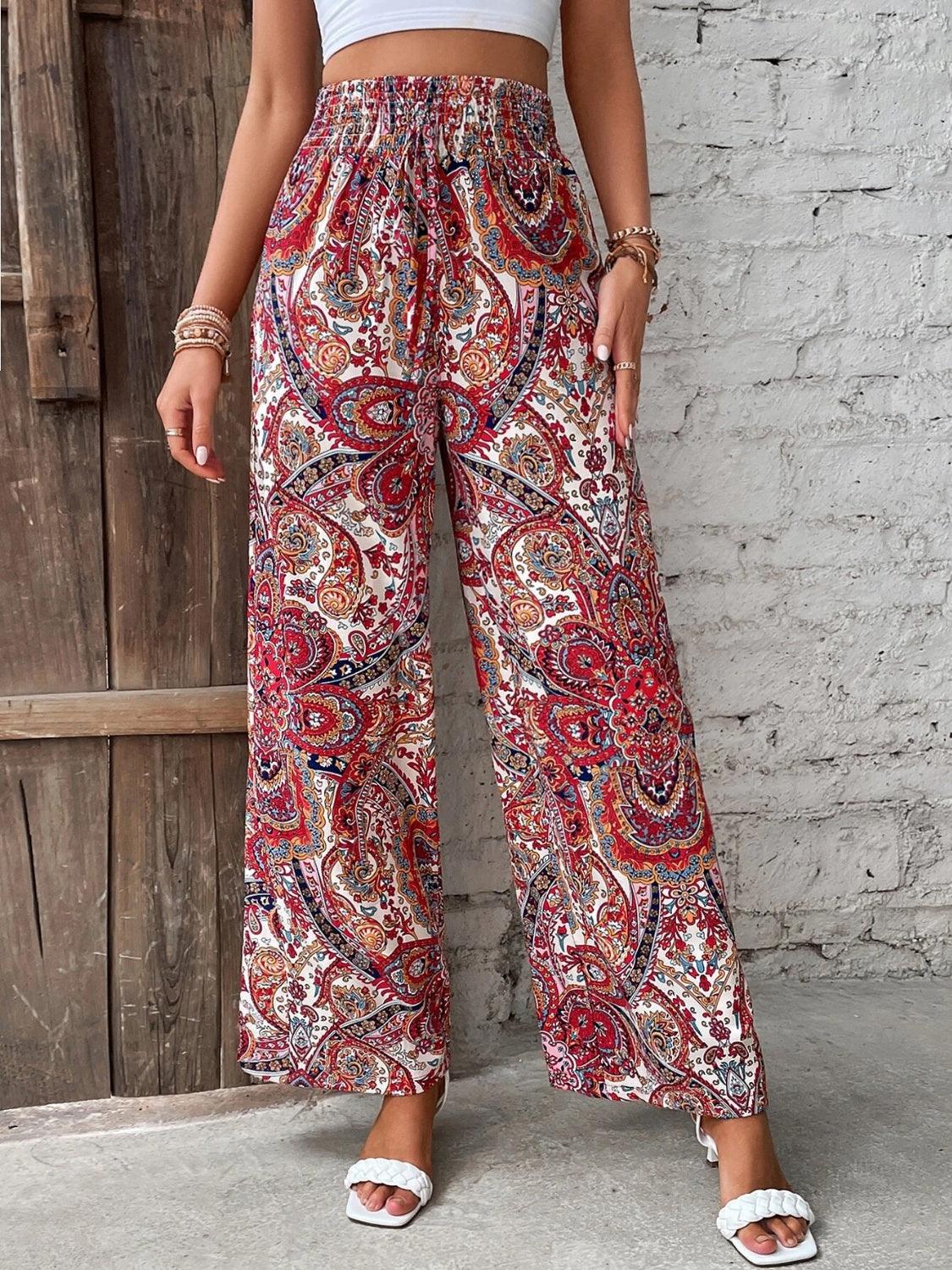 Printed Wide Leg Pants Carauana Store