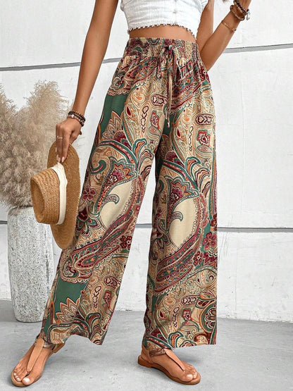 Printed Wide Leg Pants Carauana Store