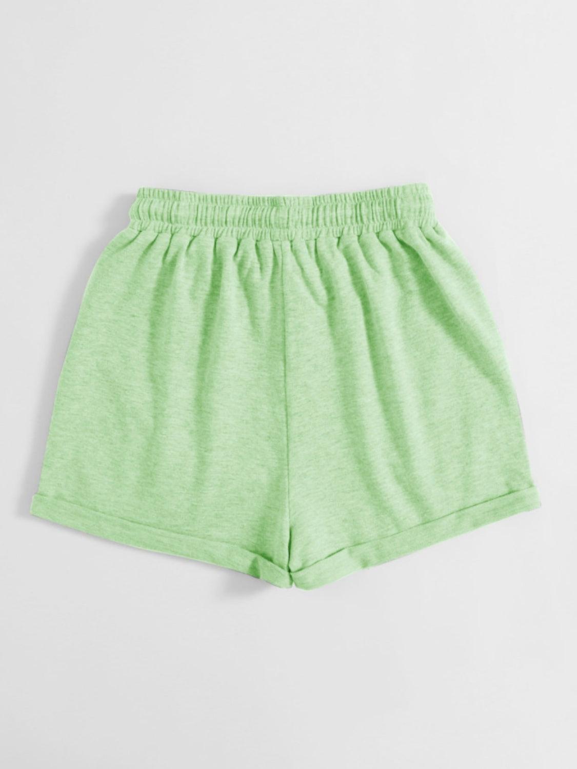 Drawstring Pocketed Elastic Waist Shorts Carauana Store