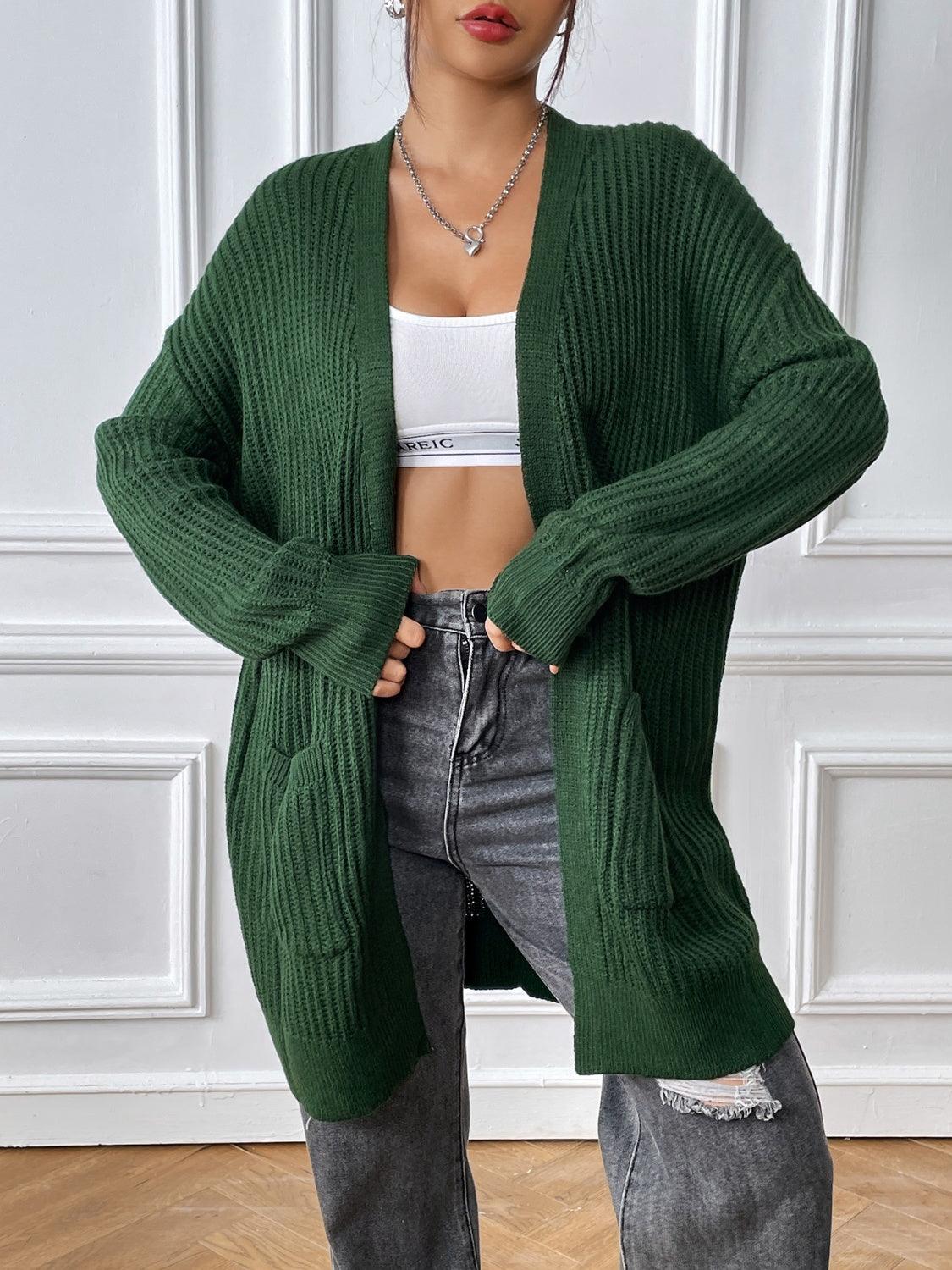 Open Front Long Sleeve Cardigan Carauana Store