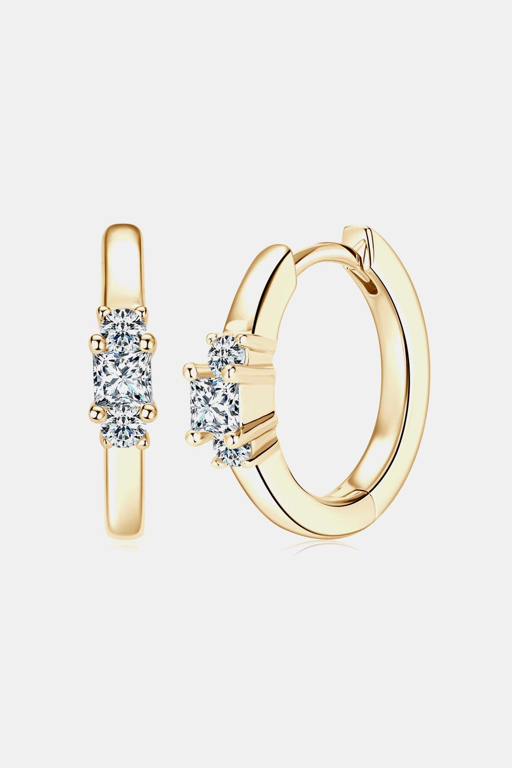 Moissanite 925 Sterling Silver Huggie Earrings Carauana Store