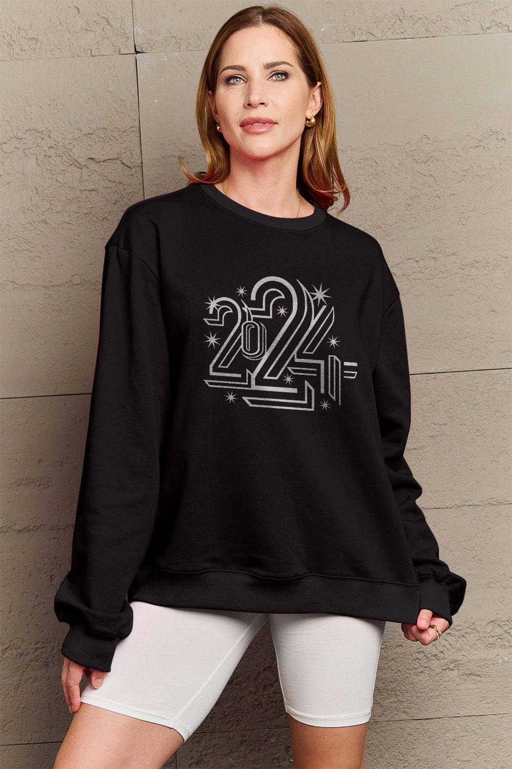 Simply Love Full Size 2024 Round Neck Dropped Shoulder Sweatshirt Carauana Store