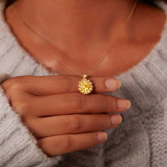 Sunflower Shape 18K Gold-Plated Pendant Necklace Carauana Store