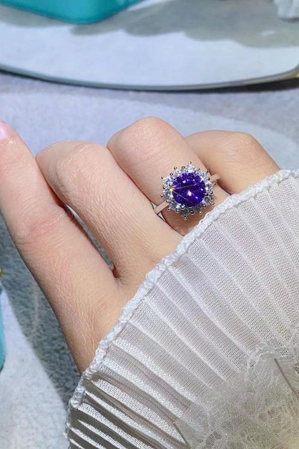 Hopeful Romance 2 Carat Moissanite Platinum-Plated Ring Carauana Store