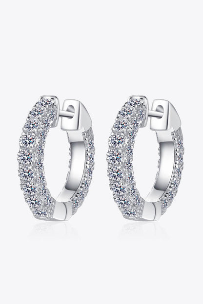925 Sterling Silver Moissanite Huggie Earrings Carauana Store