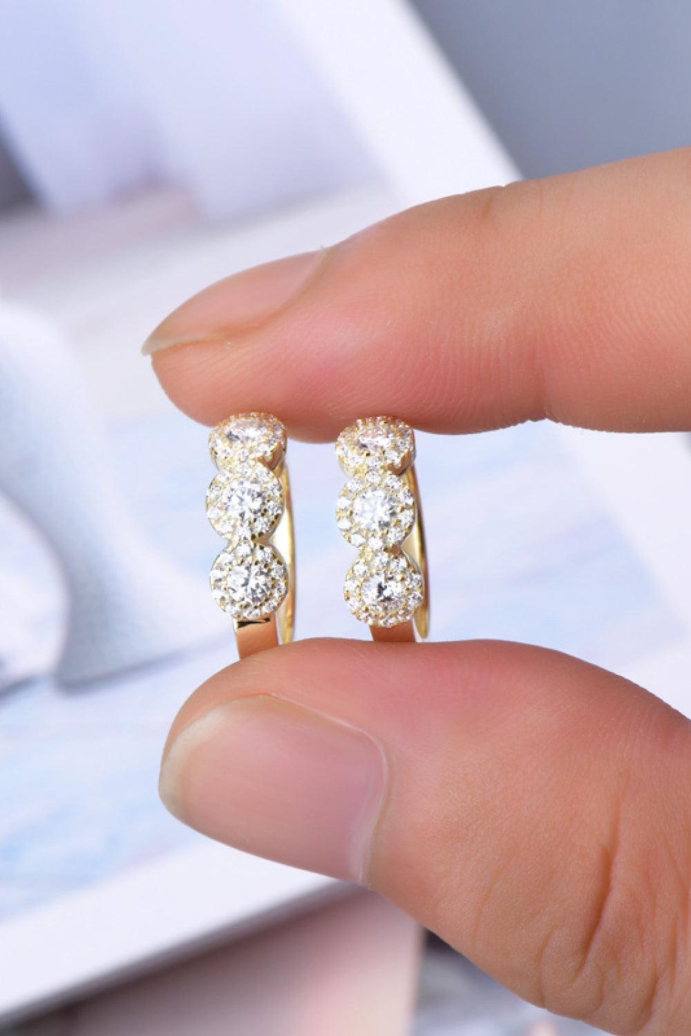 Moissanite 925 Sterling Silver Huggie Earrings Carauana Store