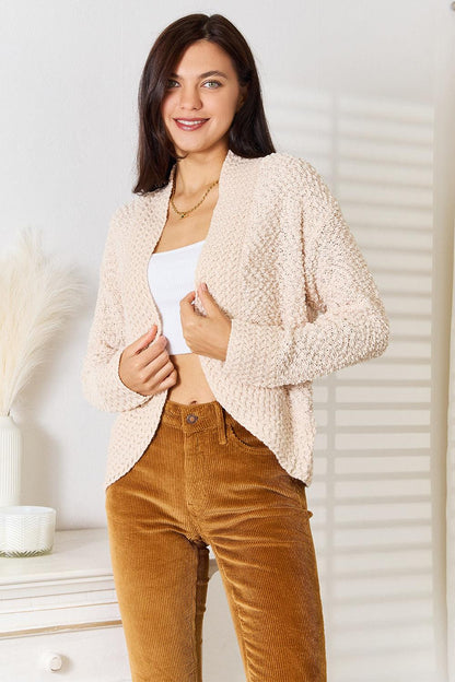 Double Take Open Front Long Sleeve Cardigan Carauana Store