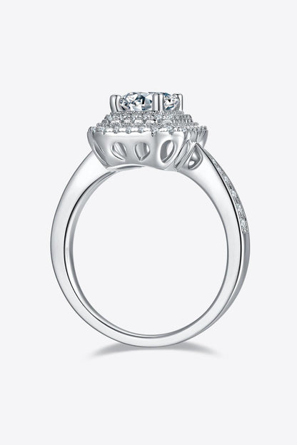 Adored 1 Carat Moissanite 925 Sterling Silver Side Stone Ring Carauana Store