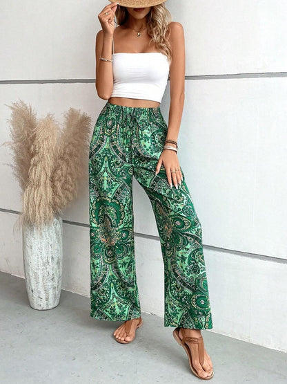 Printed Wide Leg Pants Carauana Store