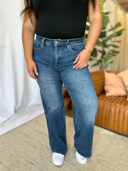 RFM Full Size High Rise Tummy Control Wide Leg Jeans Carauana Store