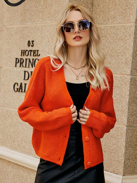 Dropped Shoulder Button Up Cardigan Carauana Store