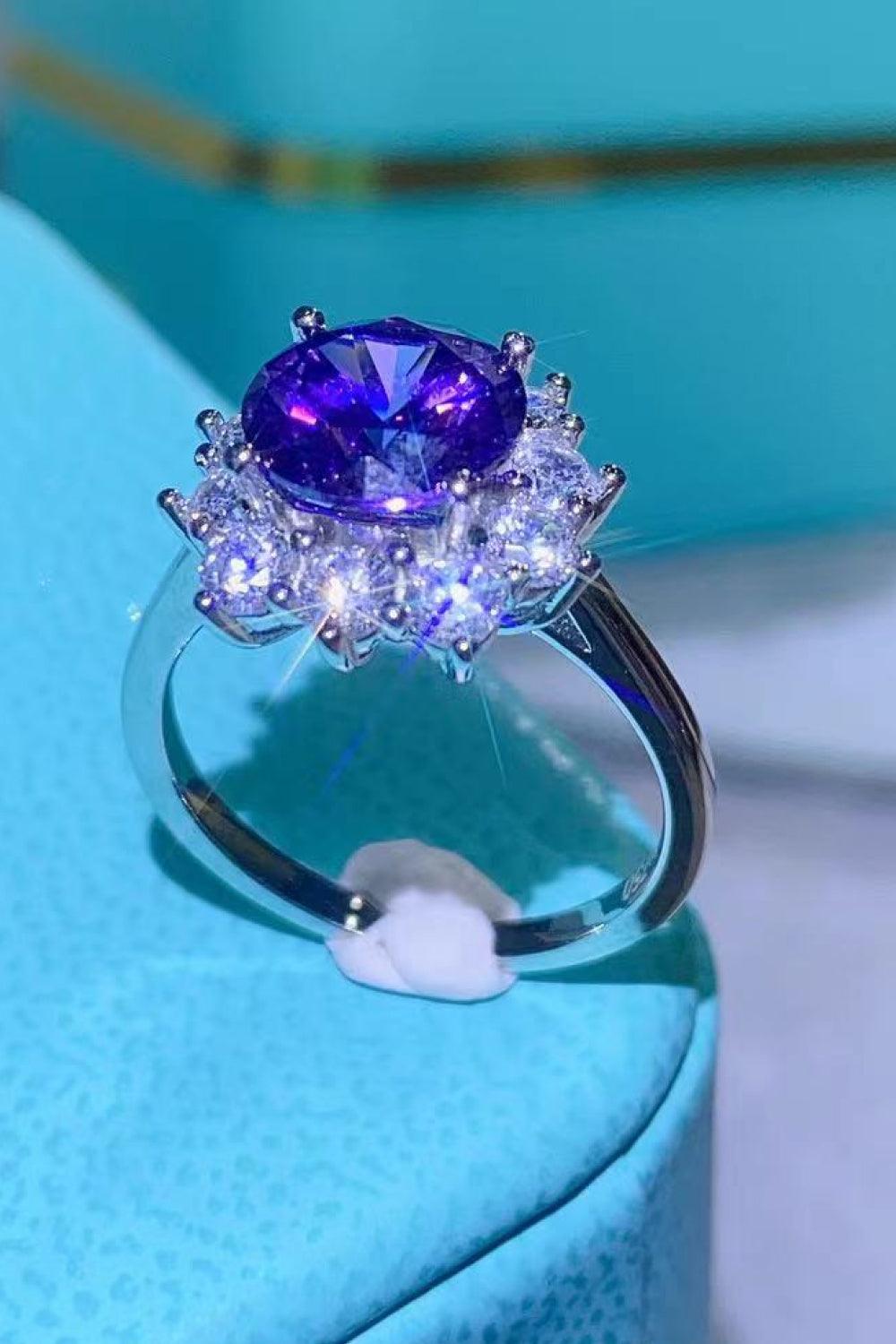 Hopeful Romance 2 Carat Moissanite Platinum-Plated Ring Carauana Store