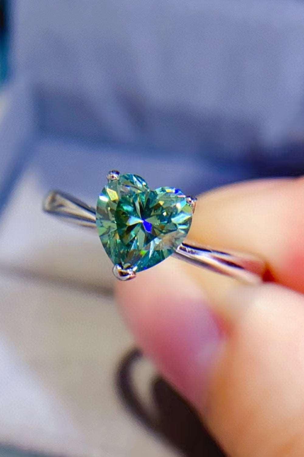 1 Carat Moissanite Heart 925 Sterling Silver Ring Carauana Store
