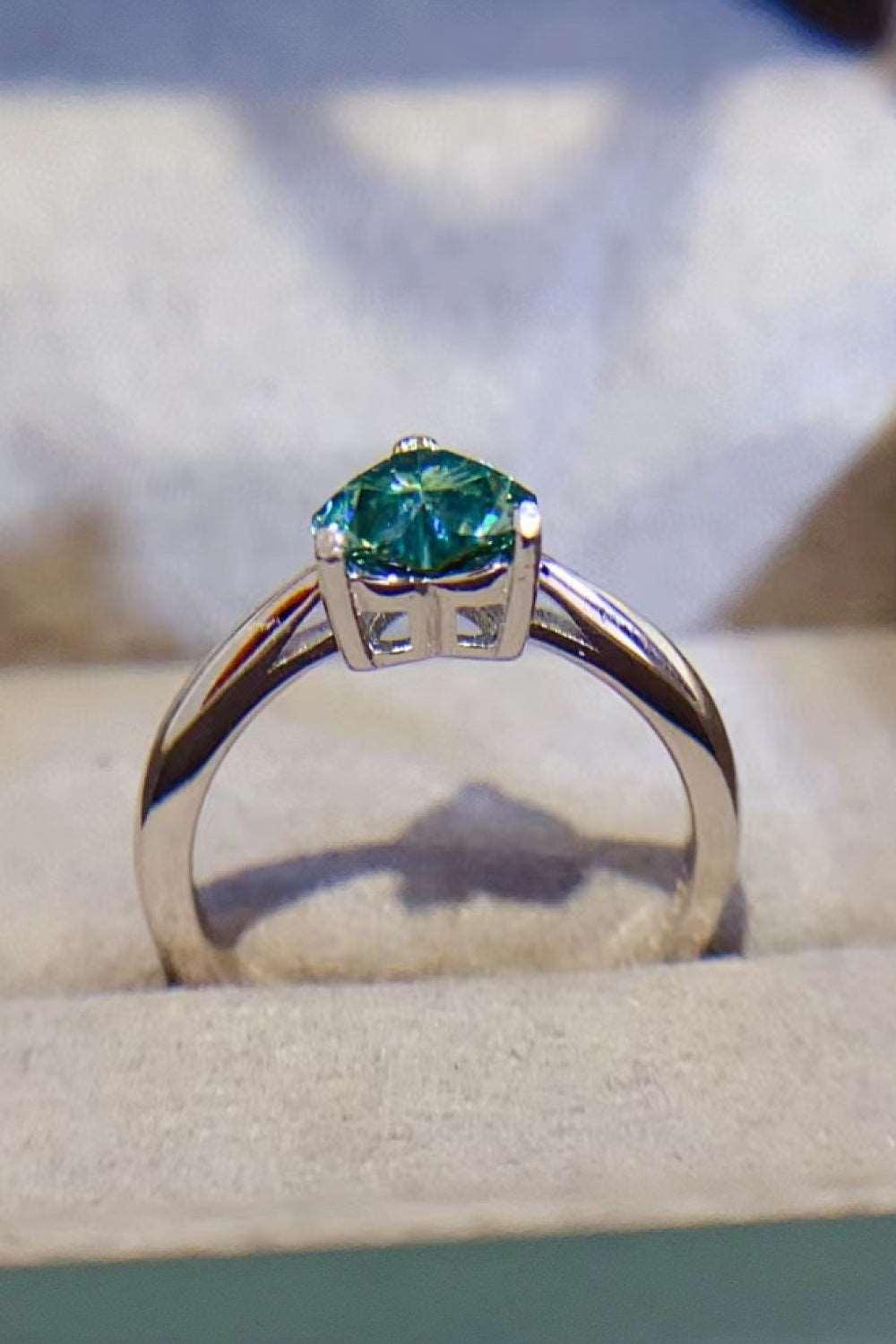 1 Carat Moissanite Heart 925 Sterling Silver Ring Carauana Store