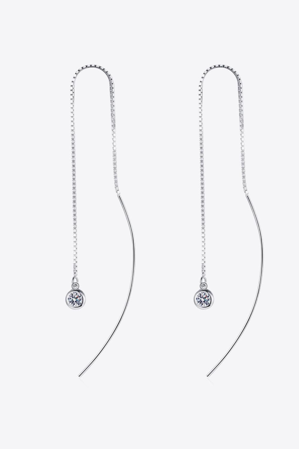 Moissanite 925 Sterling Silver Threader Earrings Carauana Store