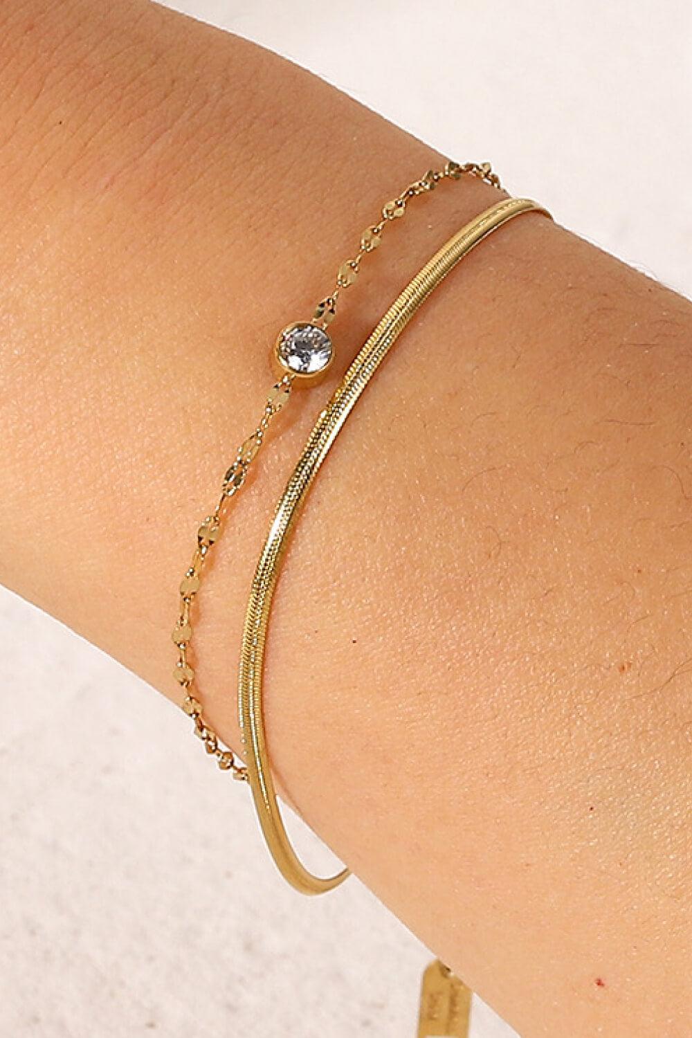 Icing on the Cake Rhinestone Double-Layered Bracelet Carauana Store