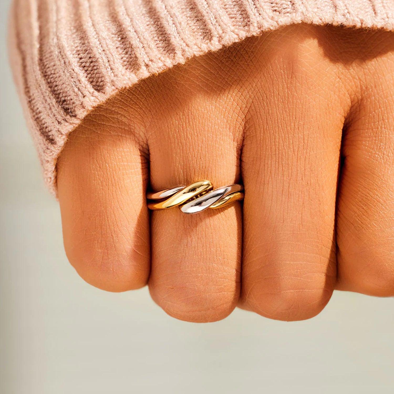925 Sterling Silver Twisted Open Ring Carauana Store
