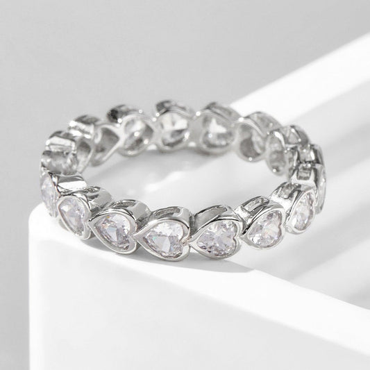 925 Sterling Silver Zircon Heart Ring Carauana Store
