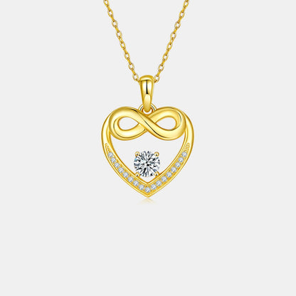 Moissanite 925 Sterling Silver Heart Necklace Carauana Store