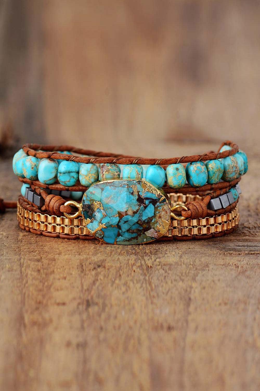 Handmade Natural Stone Copper Bracelet Carauana Store