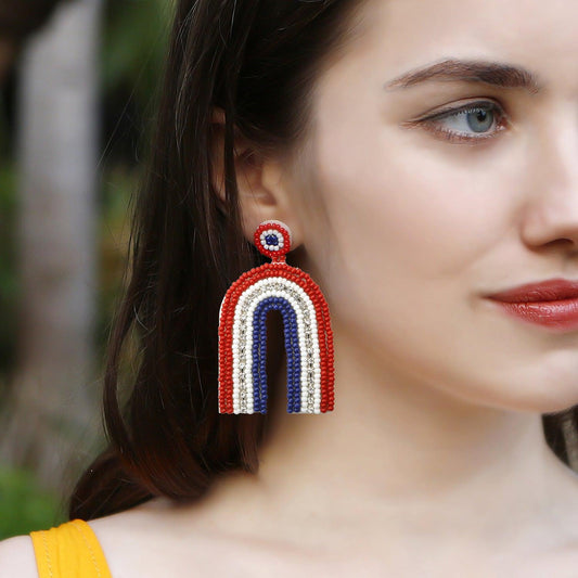 Stainless Steel Bead Geometric Dangle Earrings Carauana Store