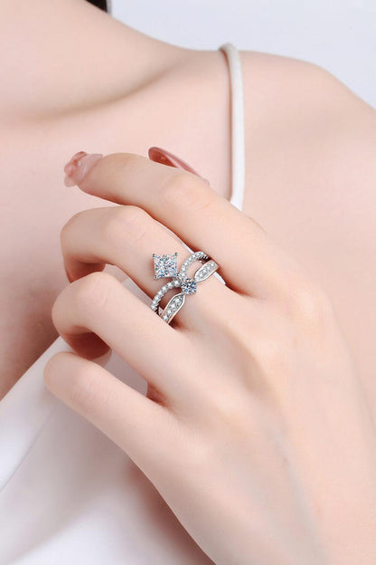 925 Sterling Silver Moissanite Crown Ring Carauana Store