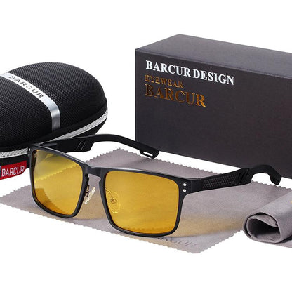 BARCUR Hot Black Goggle Male Sunglasses UV400