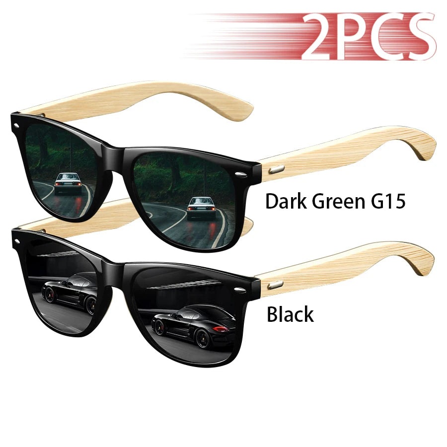 CaRaUaNa Fashion 2-piece sunglasses set with UV400 Green Dark and Black 