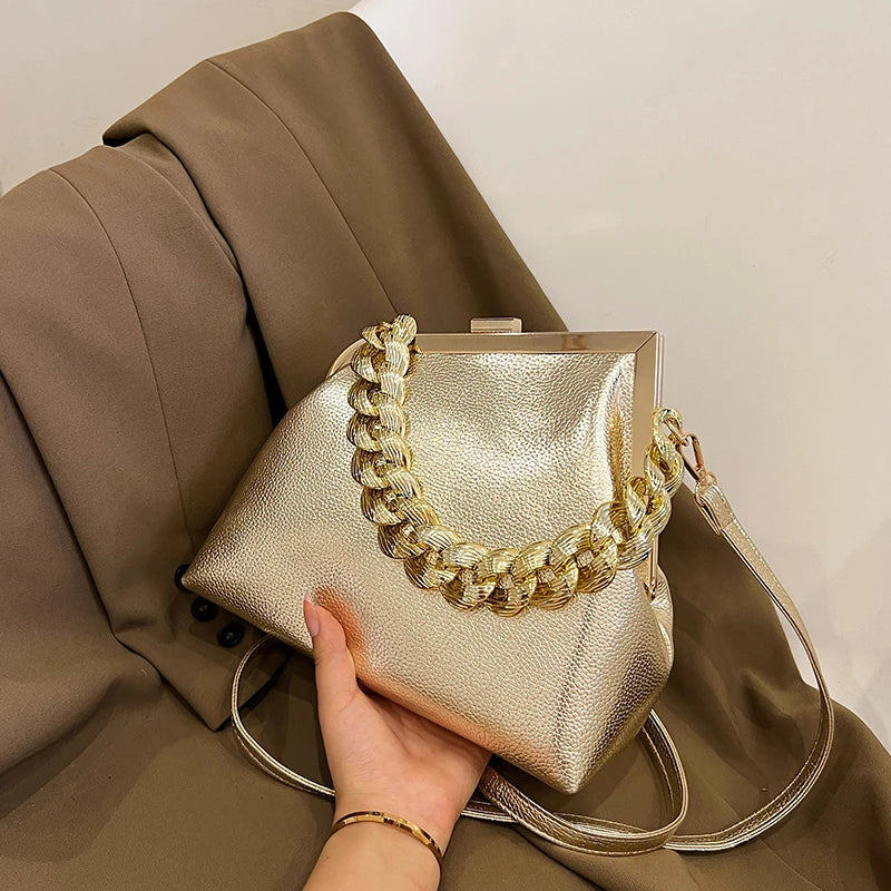 Carauana UNIU Knitted Crossbody Bag NEW COLLECTION gold in hand