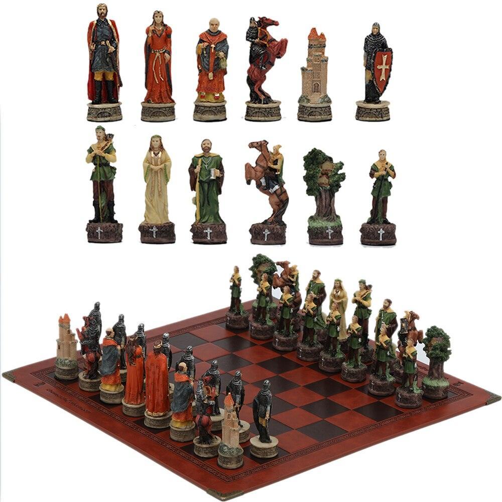 Chess Desktop Intelligence Game Movie Theme Toy Luxury Knight Hand-painted