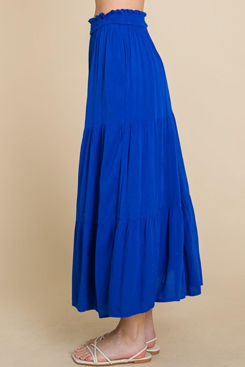 Culture Code Full Size Frill Ruched Midi Skirt Carauana Store