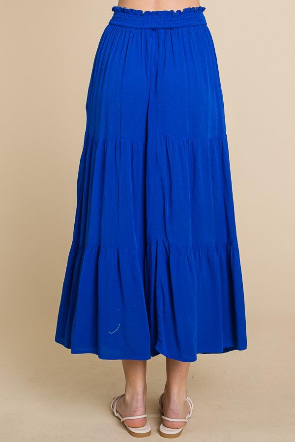 Culture Code Full Size Frill Ruched Midi Skirt Carauana Store