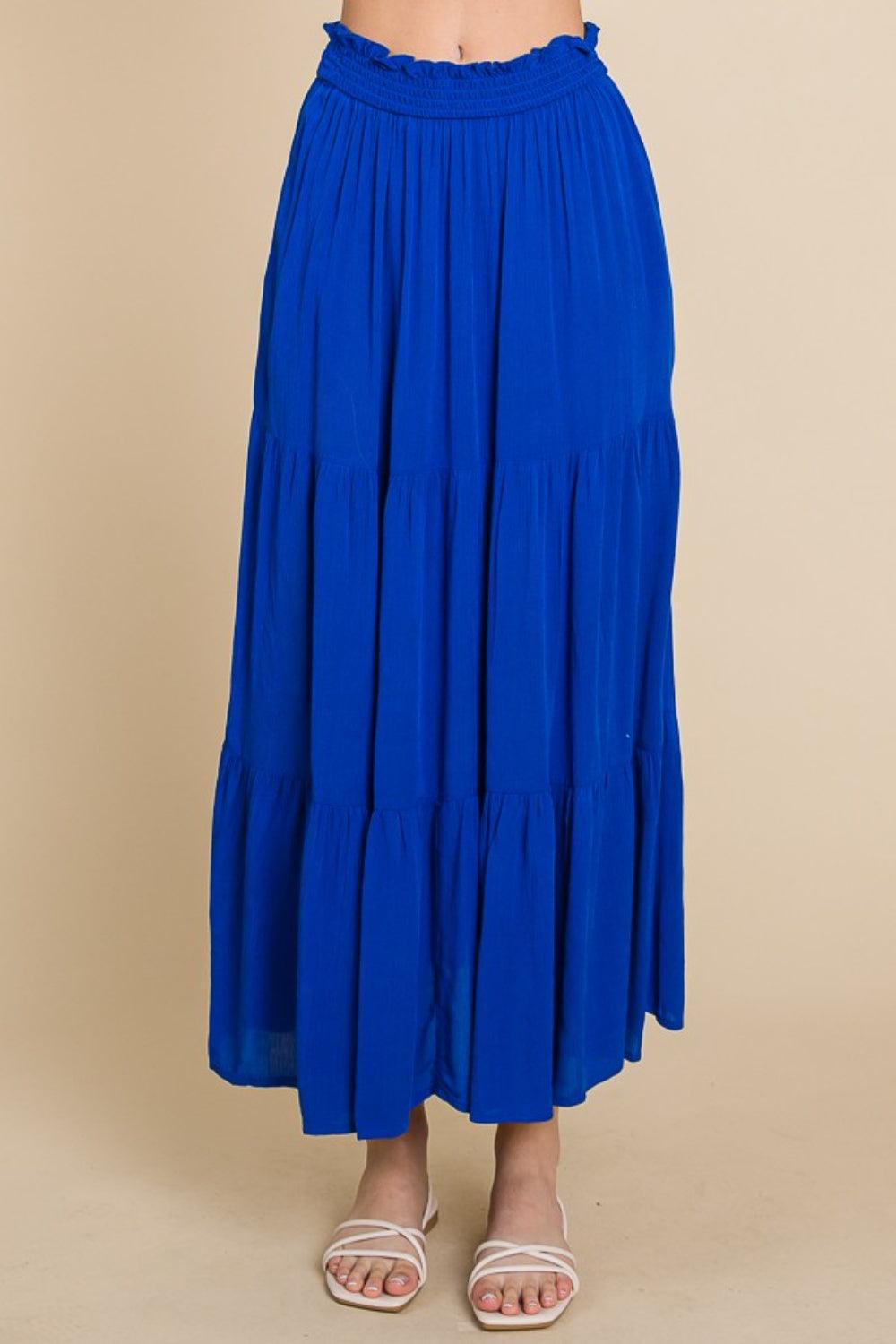 Culture Code Full Size Frill Ruched Midi Skirt Carauana Store