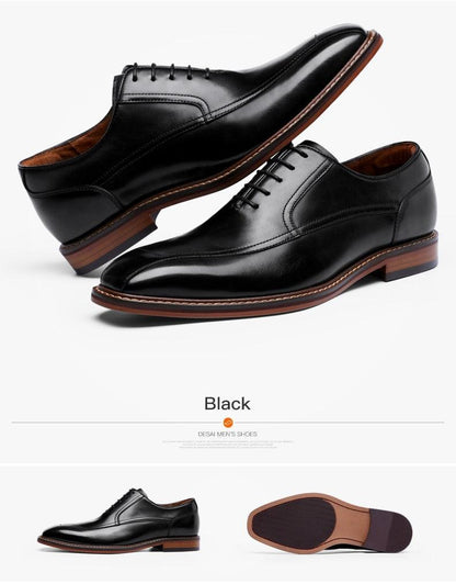 Desai Men Dress Shoes Oxfords Genuine Leather Italian Formal Shoes