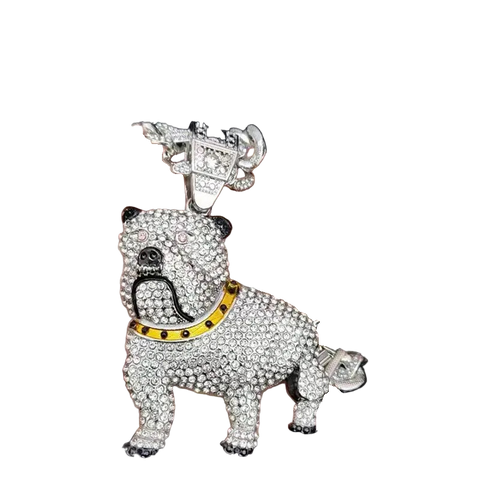 ZIDOM Dog Pendant Necklace – Rhinestone Cuban Chain