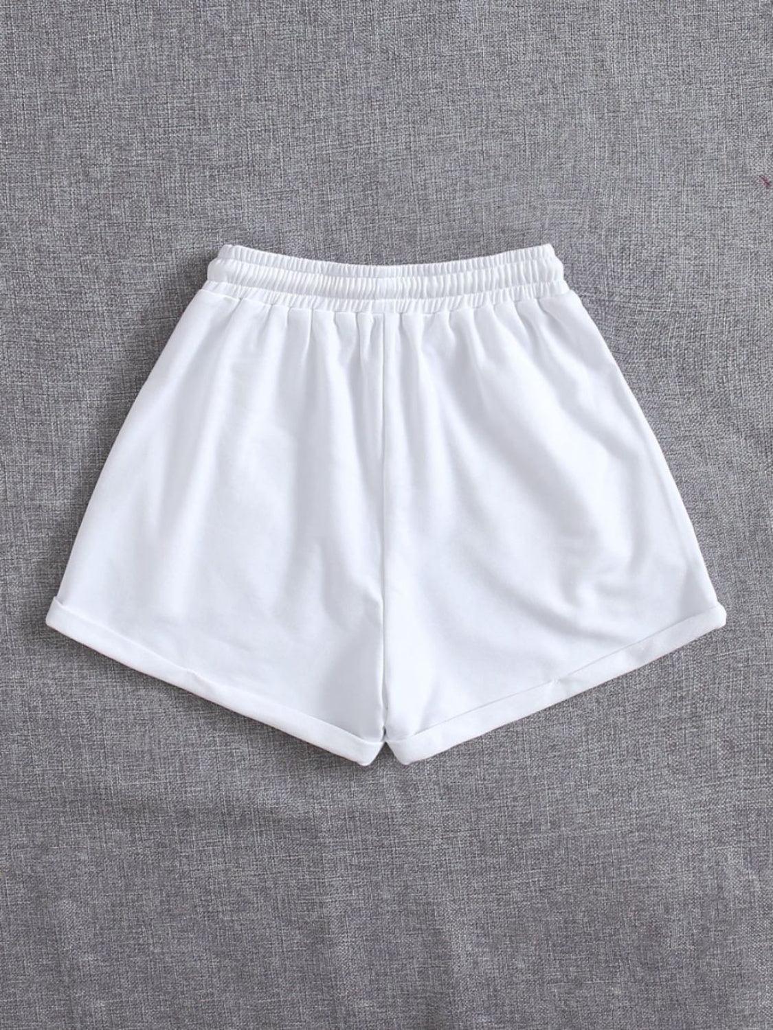 Drawstring Pocketed Elastic Waist Shorts Carauana Store