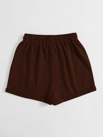 Drawstring Pocketed Elastic Waist Shorts Carauana Store
