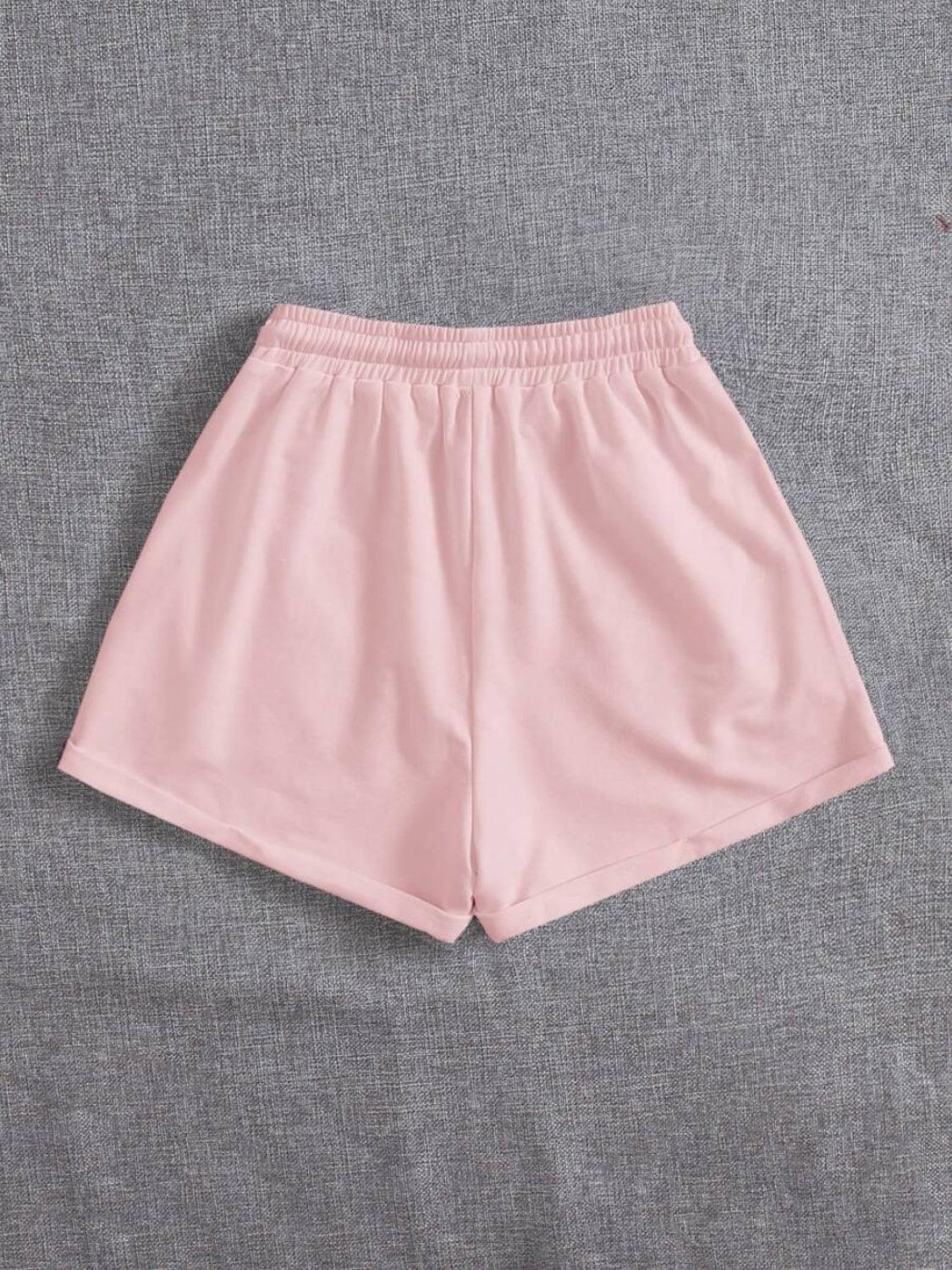 Drawstring Pocketed Elastic Waist Shorts Carauana Store