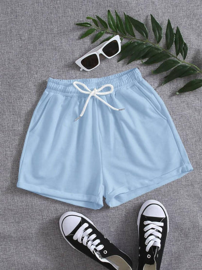 Drawstring Pocketed Elastic Waist Shorts Carauana Store