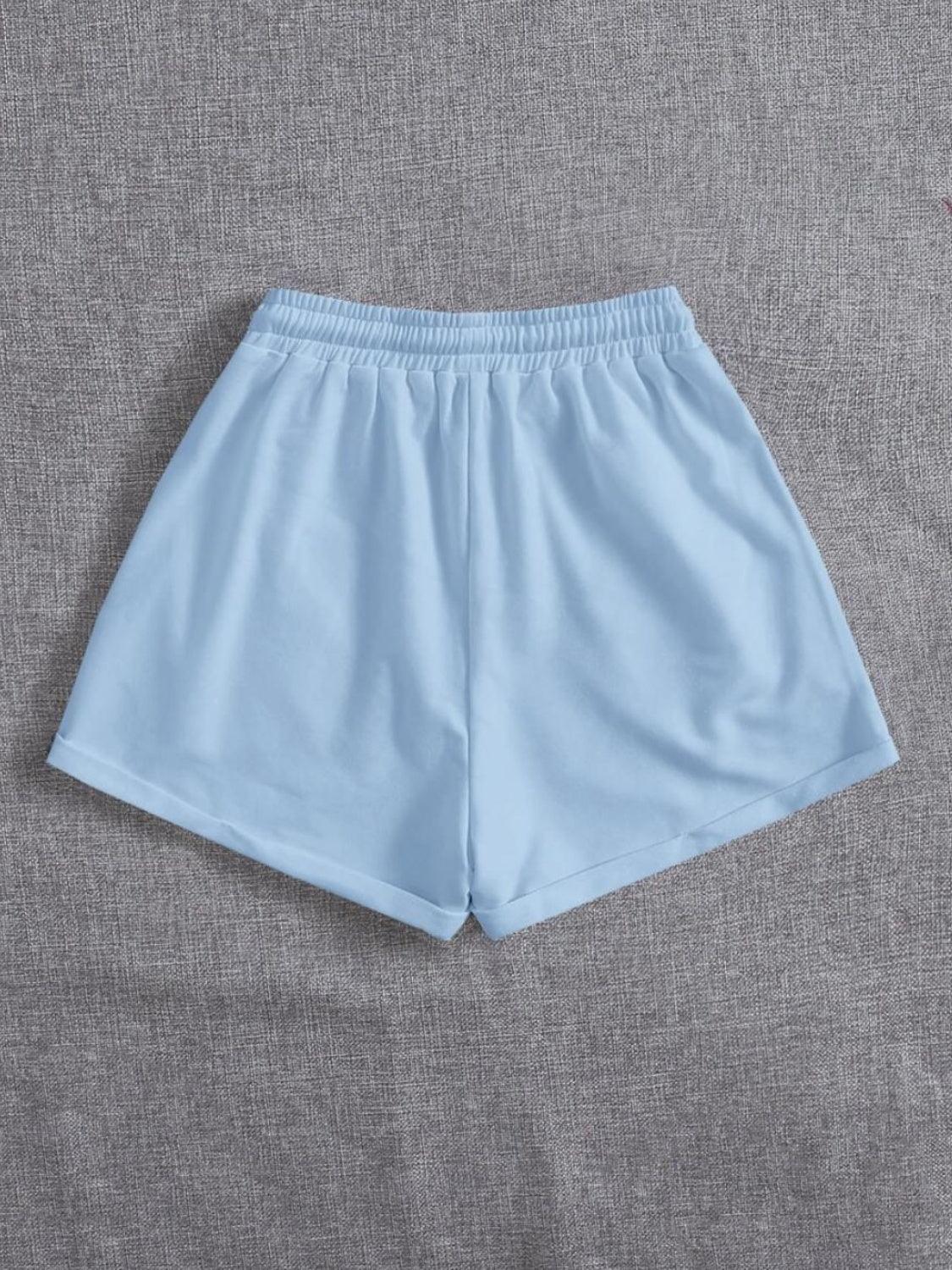 Drawstring Pocketed Elastic Waist Shorts Carauana Store