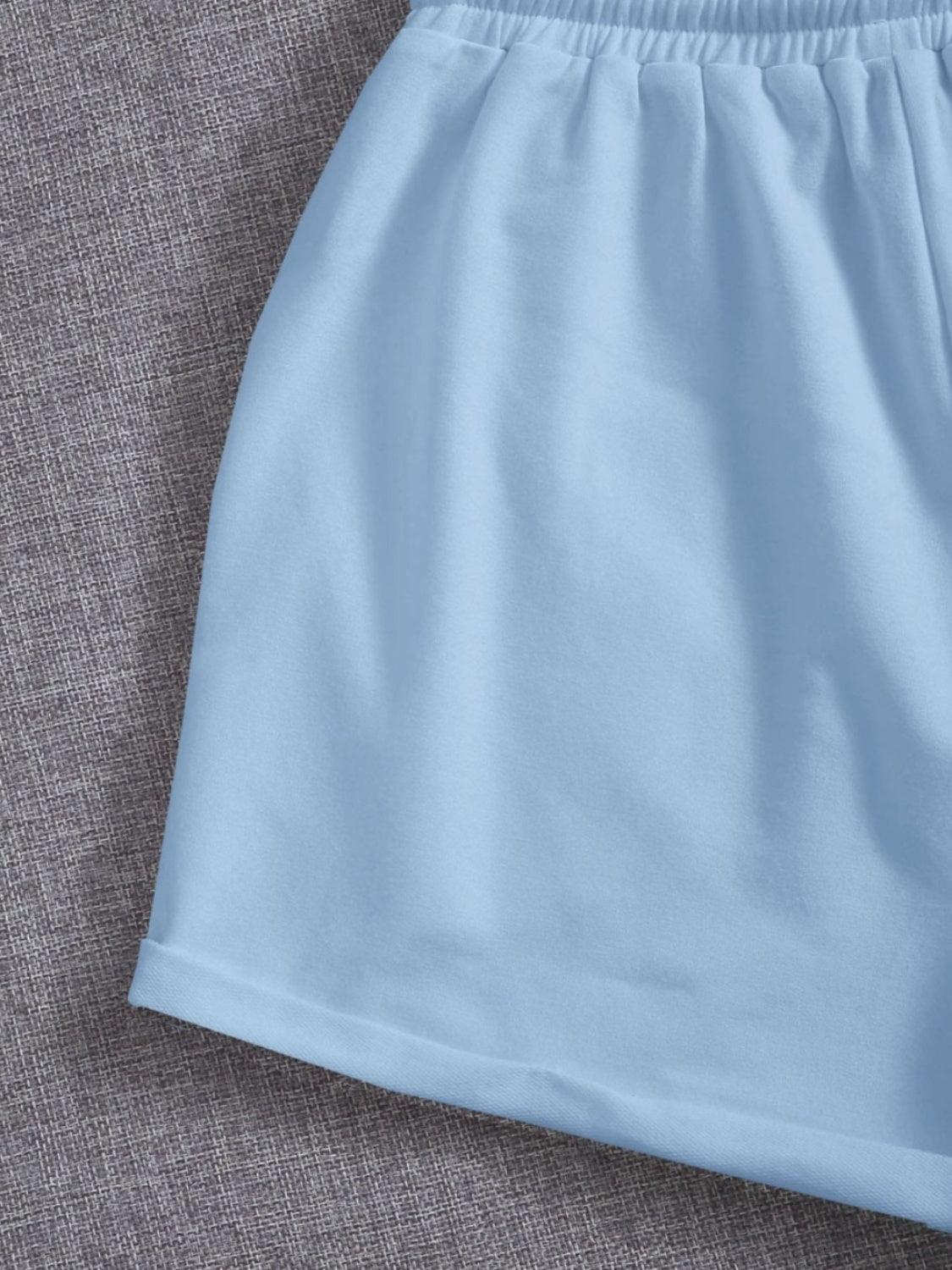 Drawstring Pocketed Elastic Waist Shorts Carauana Store