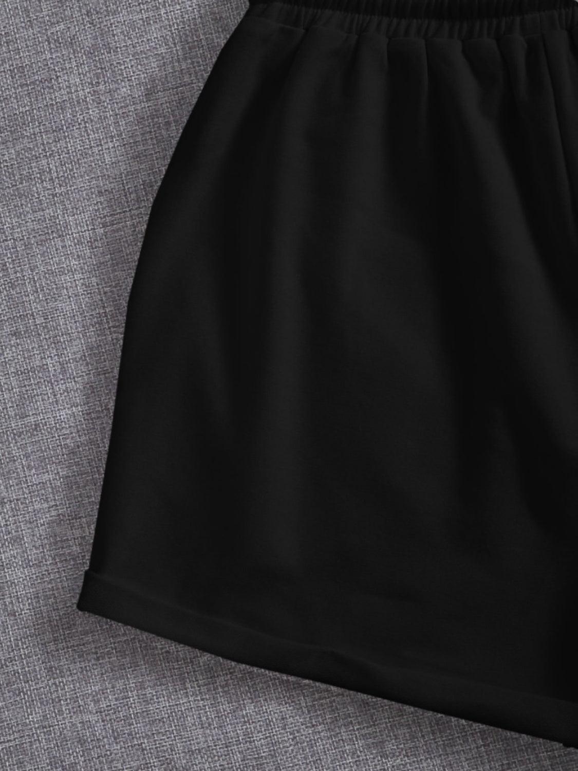 Drawstring Pocketed Elastic Waist Shorts Carauana Store