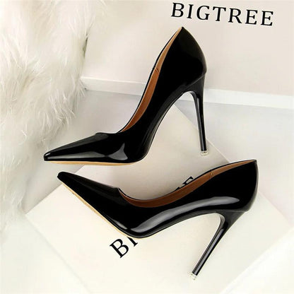 Fashion Women's Patent Leather High Heels - Perfect for Parties!