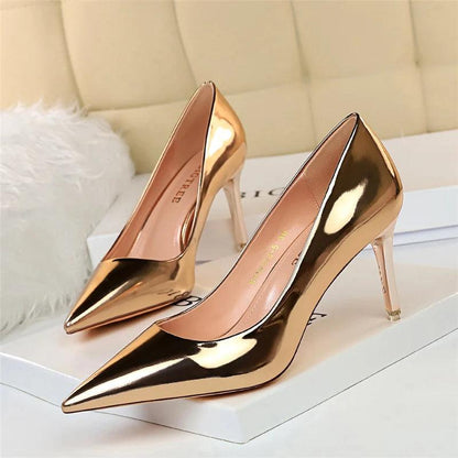 Fashion Women's Patent Leather High Heels - Perfect for Parties!